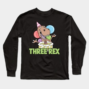 Third 3rd Two Rex T-Rex Dinosaur Long Sleeve T-Shirt